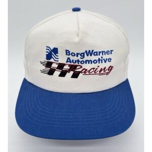 Vintage HALO Borg Warner Automotive Racing Cap Mens One Size White Blue Snapback